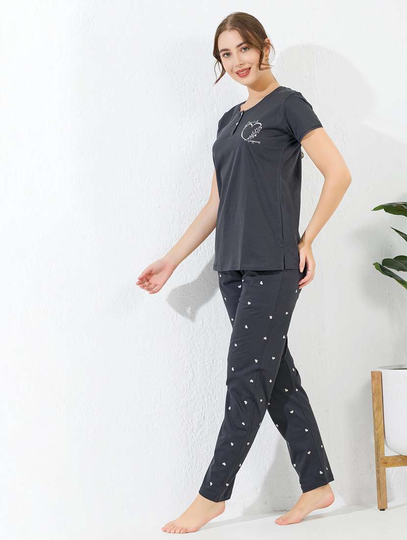 women printed nightwear pyjama set - 22183076 -  Standard Image - 1