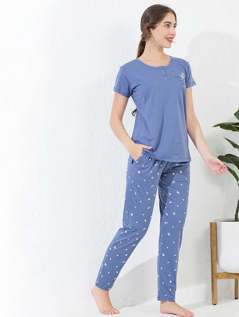 women printed nightwear pyjama set - 22183085 -  Standard Image - 1
