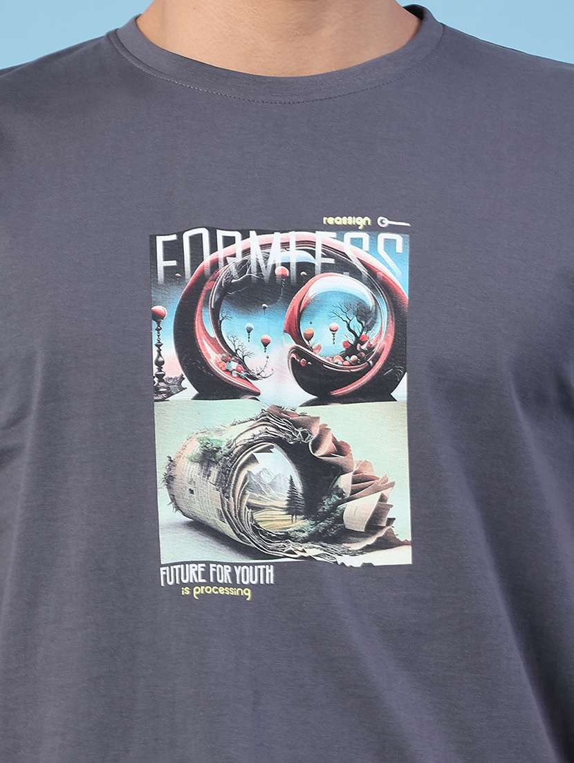men printed short sleeve slim fit t-shirt - 22183093 -  Standard Image - 1