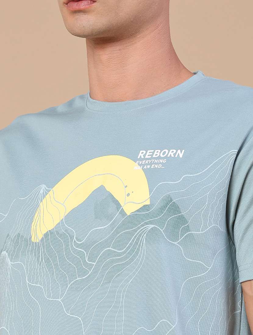 men printed short sleeve slim fit t-shirt - 22183094 -  Standard Image - 1
