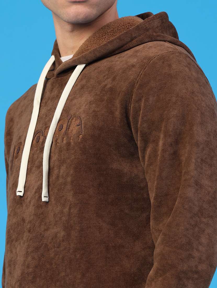 men solid long sleeve hooded sweatshirt - 22183163 -  Standard Image - 4