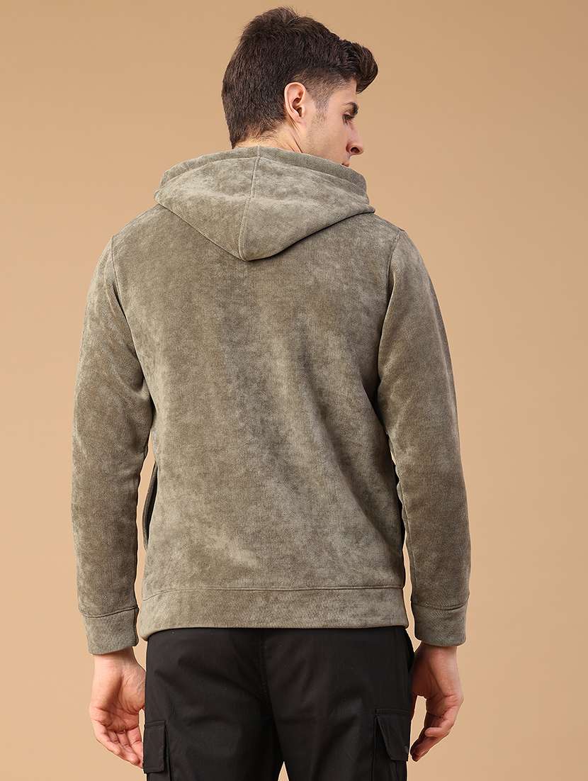 men solid long sleeve hooded sweatshirt - 22183167 -  Standard Image - 4