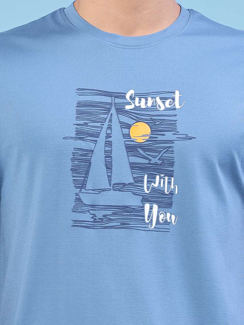men printed short sleeve slim fit t-shirt - 22183232 -  Standard Image - 1