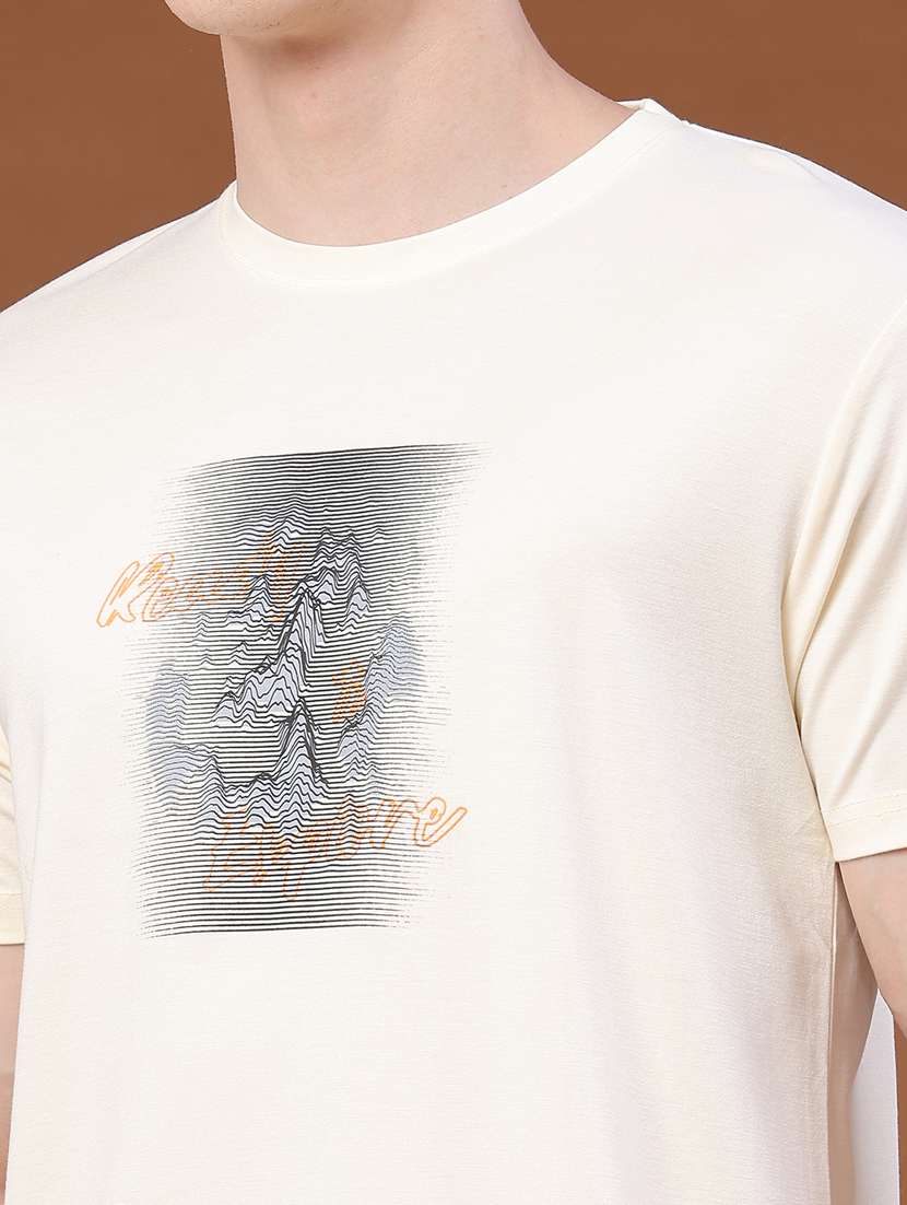 men printed round neck regular t-shirt - 22183233 -  Standard Image - 1