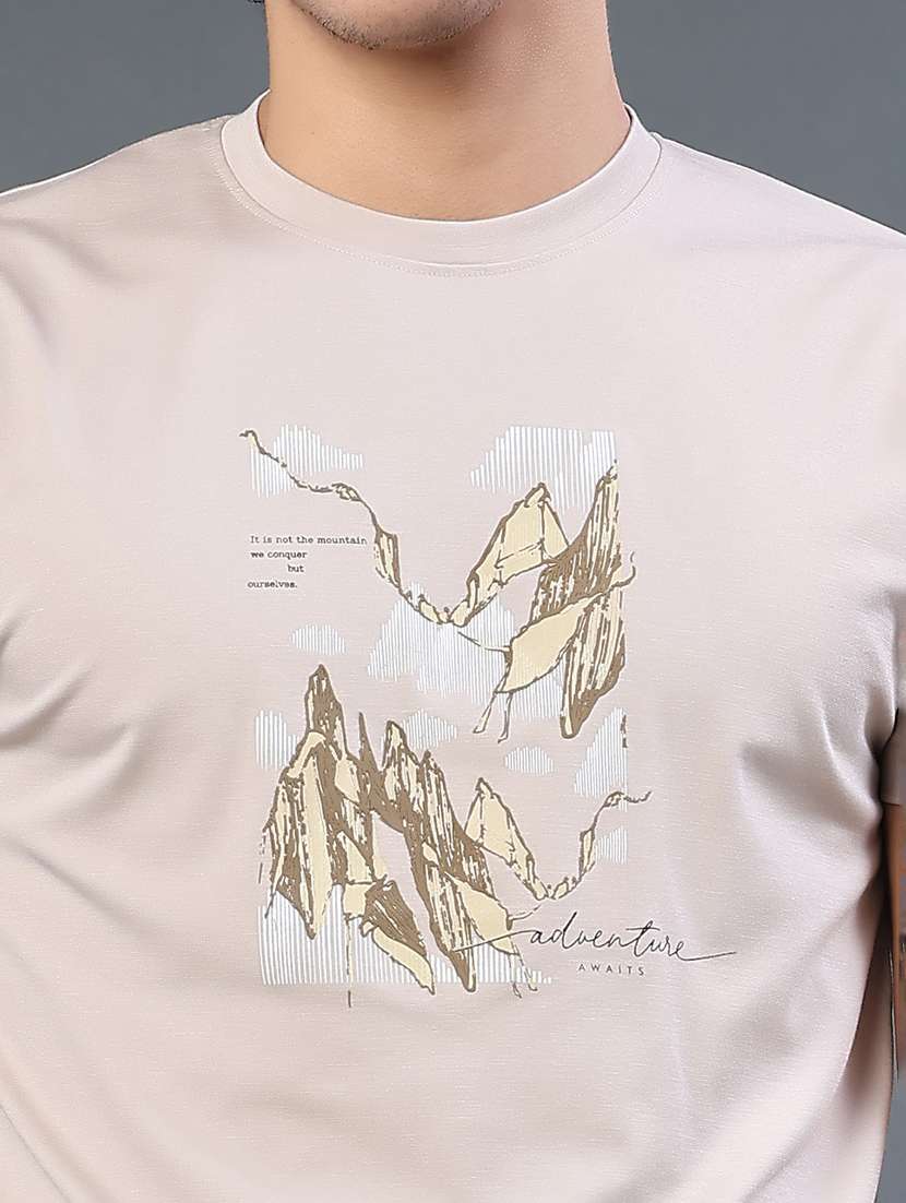 men printed round neck regular t-shirt - 22183234 -  Standard Image - 1