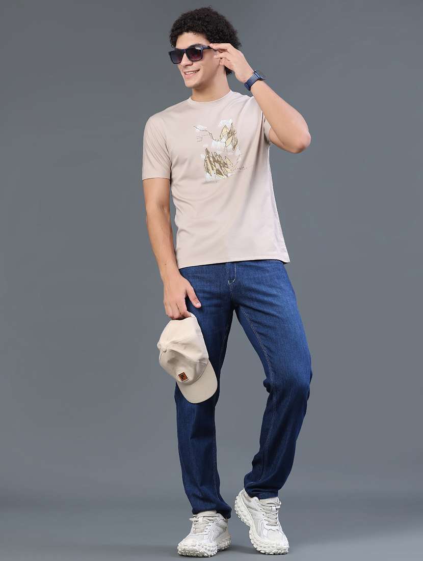 men printed round neck regular t-shirt - 22183234 -  Standard Image - 4