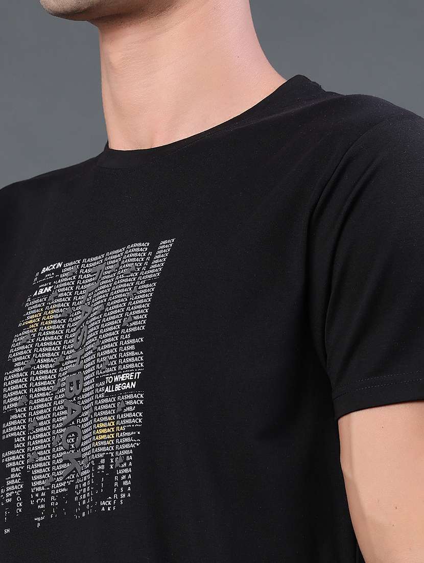 men printed round neck regular t-shirt - 22183235 -  Standard Image - 1