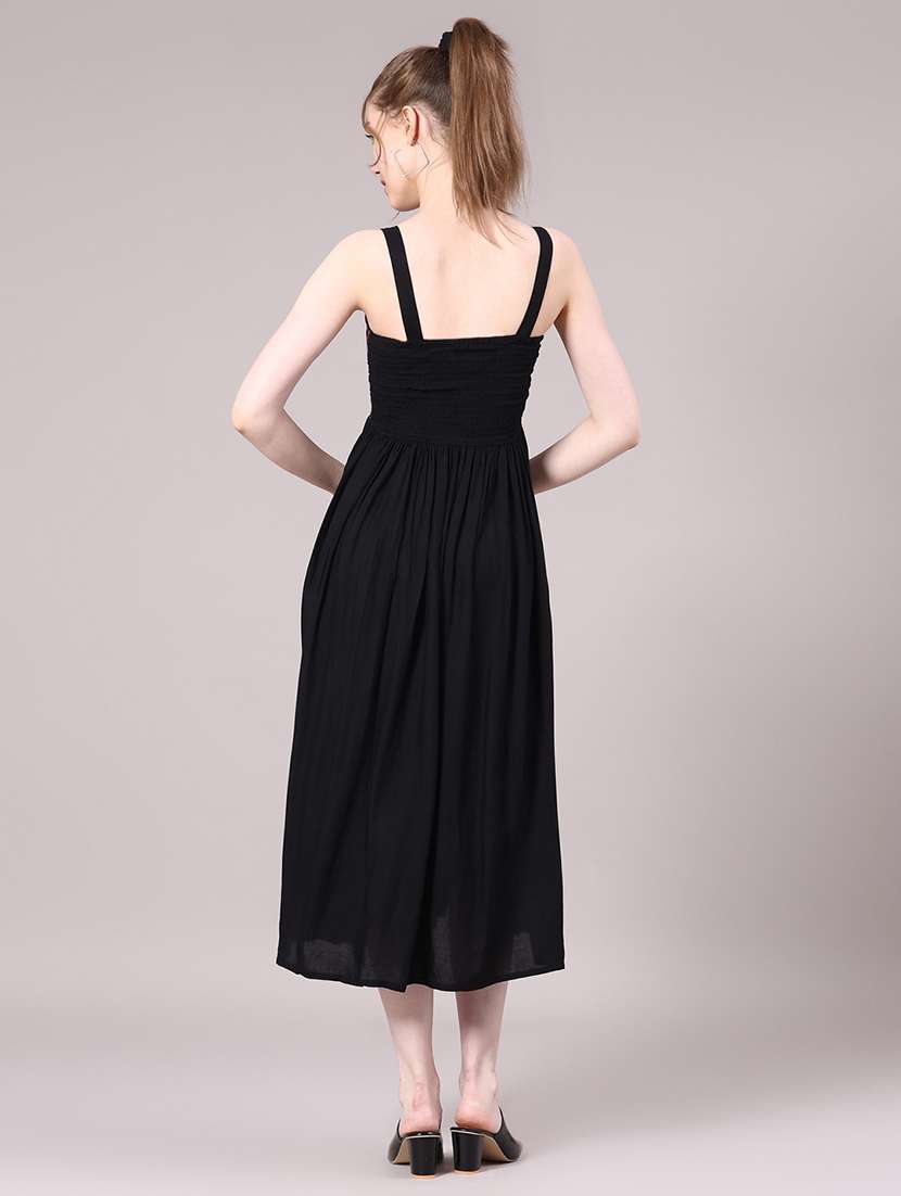 women black rayon tiered dress dress - 22183241 -  Standard Image - 4