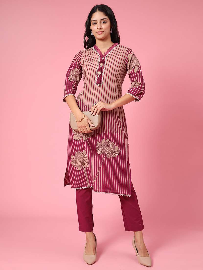maroon cotton coord set