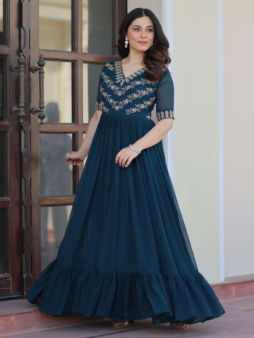 women solid with work short sleeve tiered dress - 22183286 -  Standard Image - 1