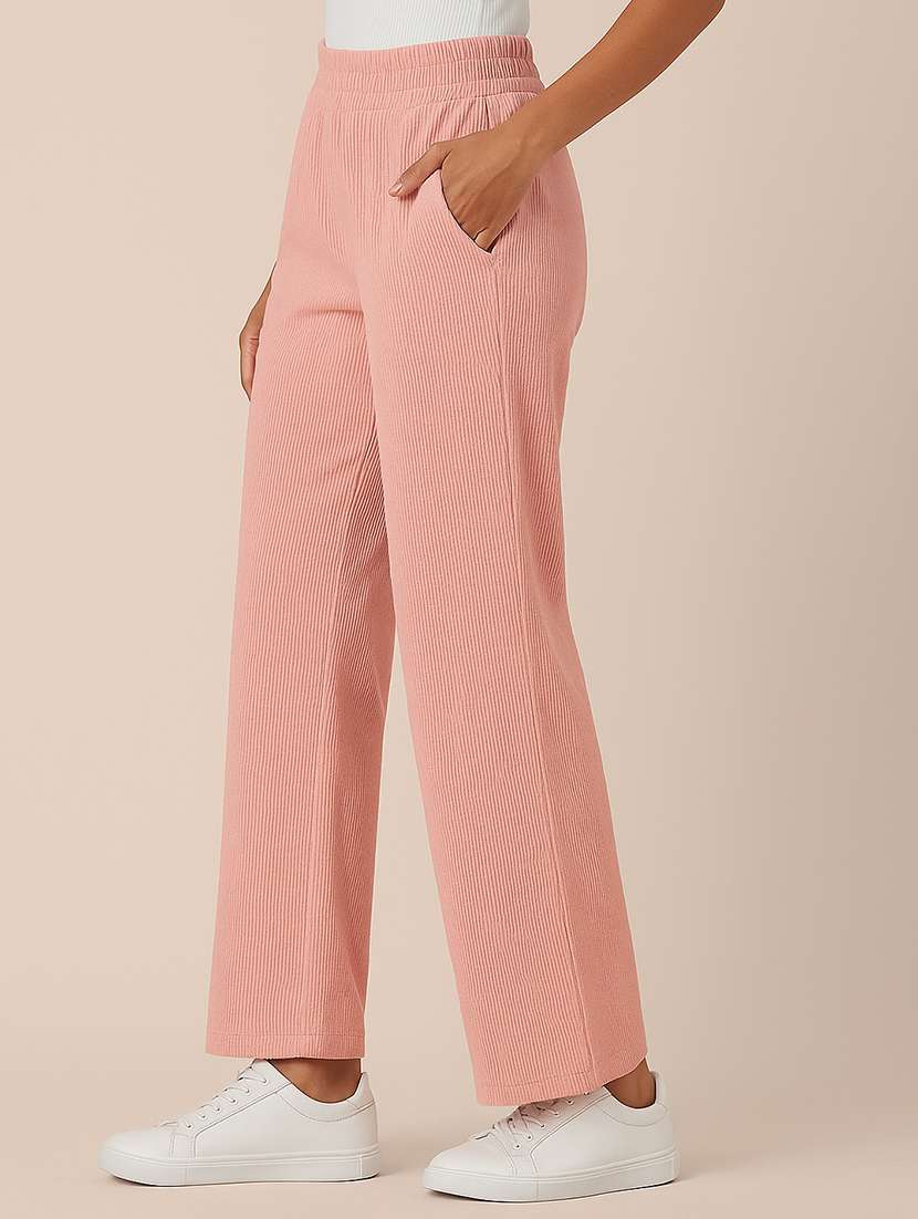 women solid high rise wide leg track pant - 22183291 -  Standard Image - 1