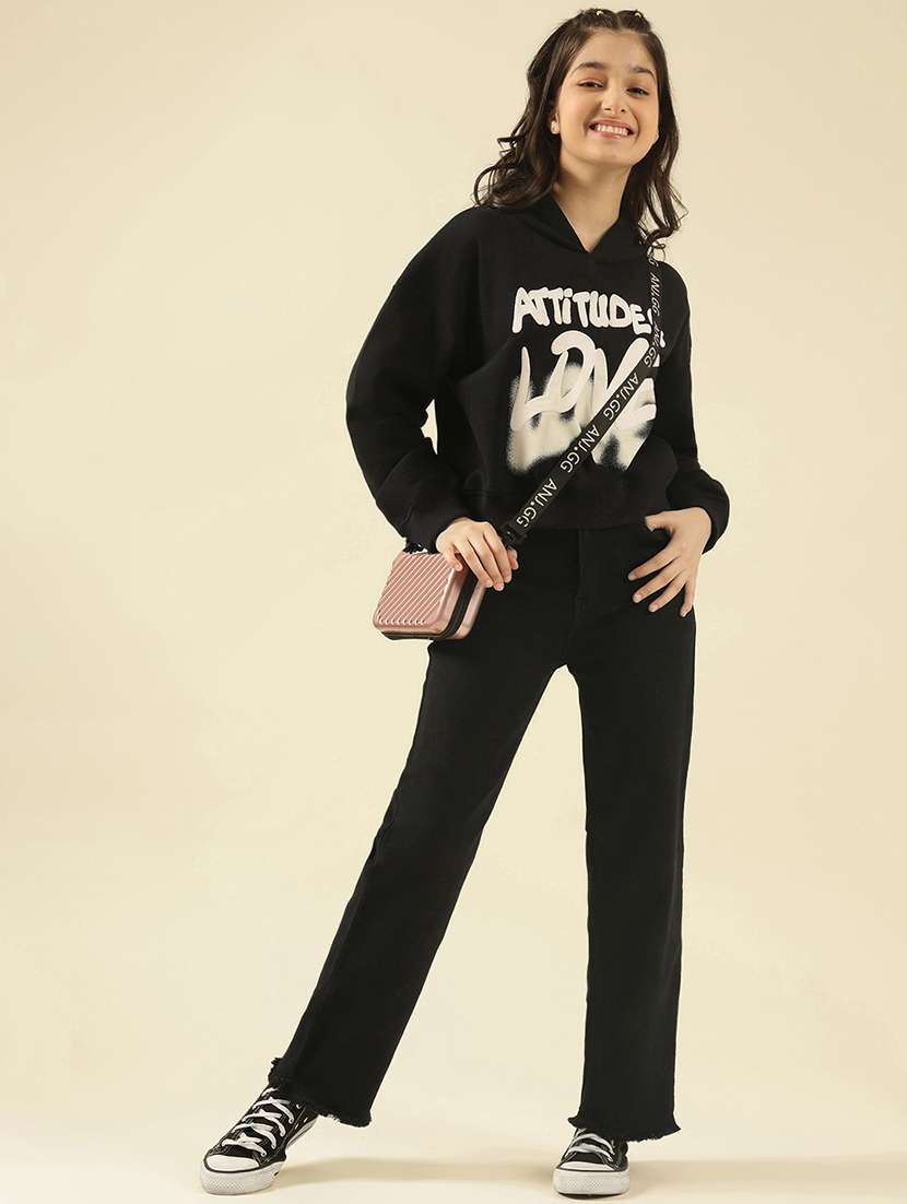 girls printed long sleeve hooded sweatshirt - 22183350 -  Standard Image - 4