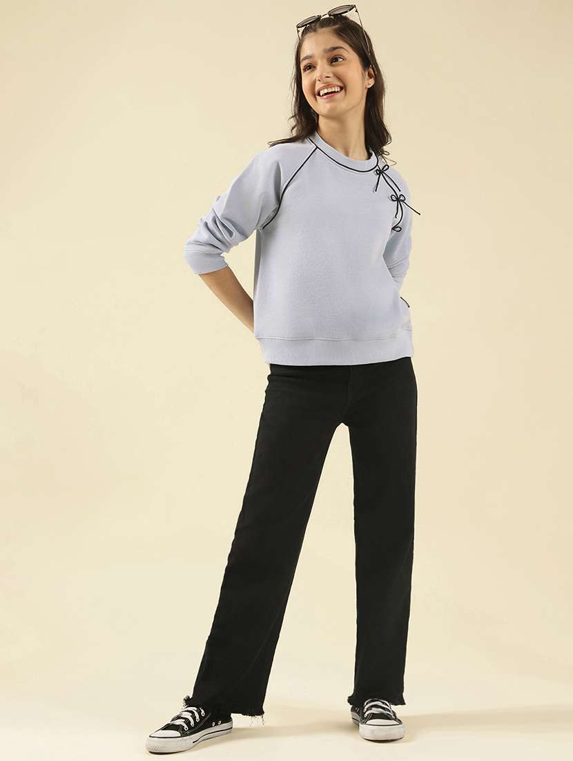 girls solid long sleeve sweatshirt - 22183351 -  Standard Image - 4