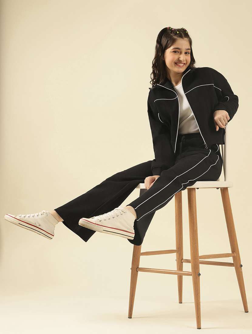 girls solid active wear co-ord set - 22183361 -  Standard Image - 1