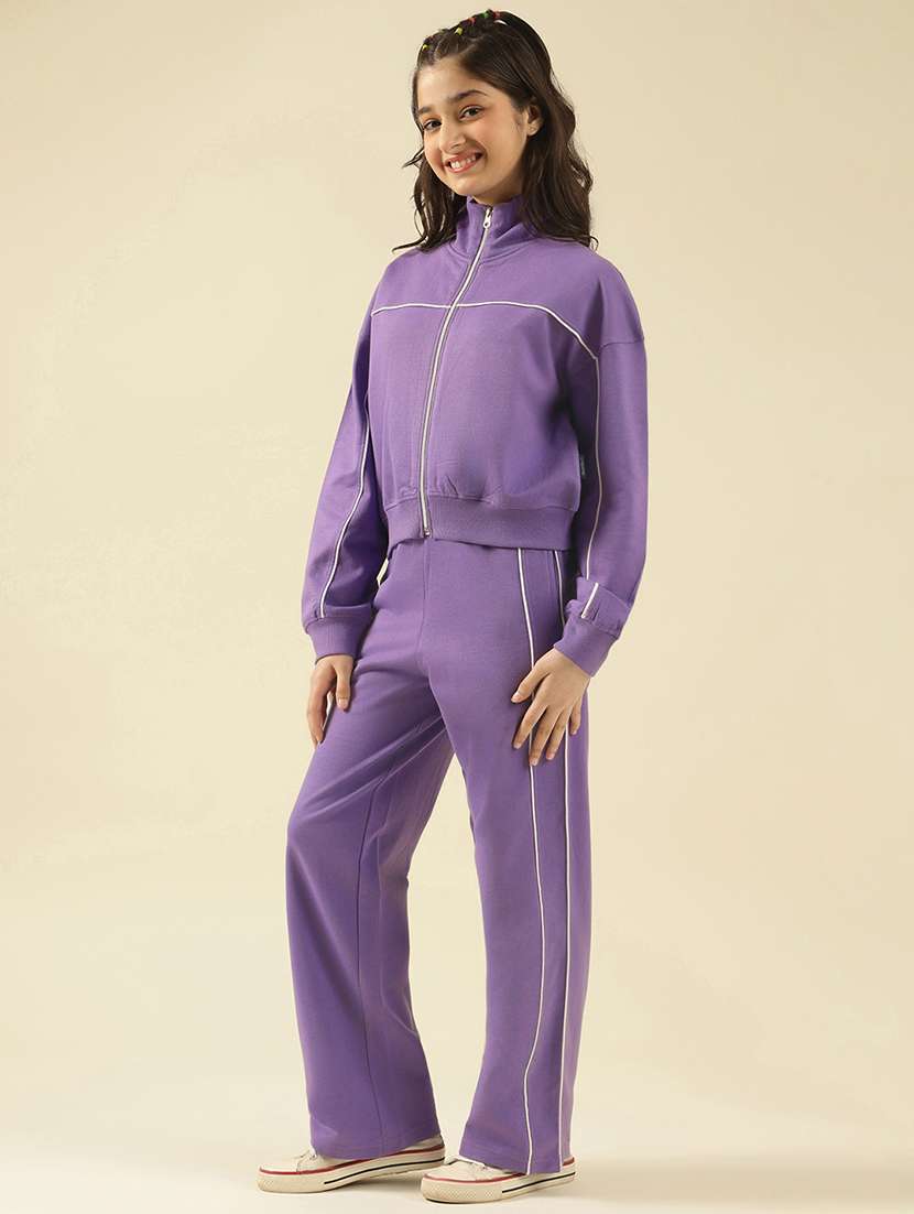 girls solid active wear co-ord set - 22183363 -  Standard Image - 1