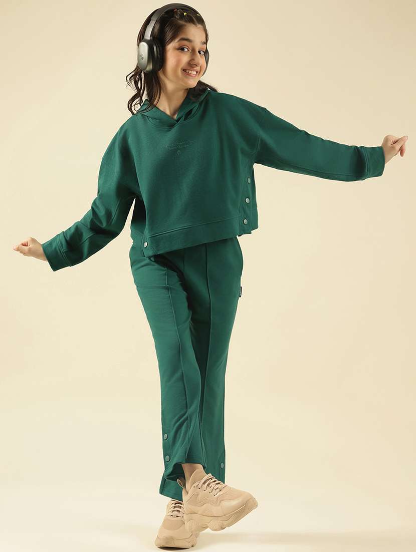 girls solid active wear co-ord set - 22183370 -  Standard Image - 1