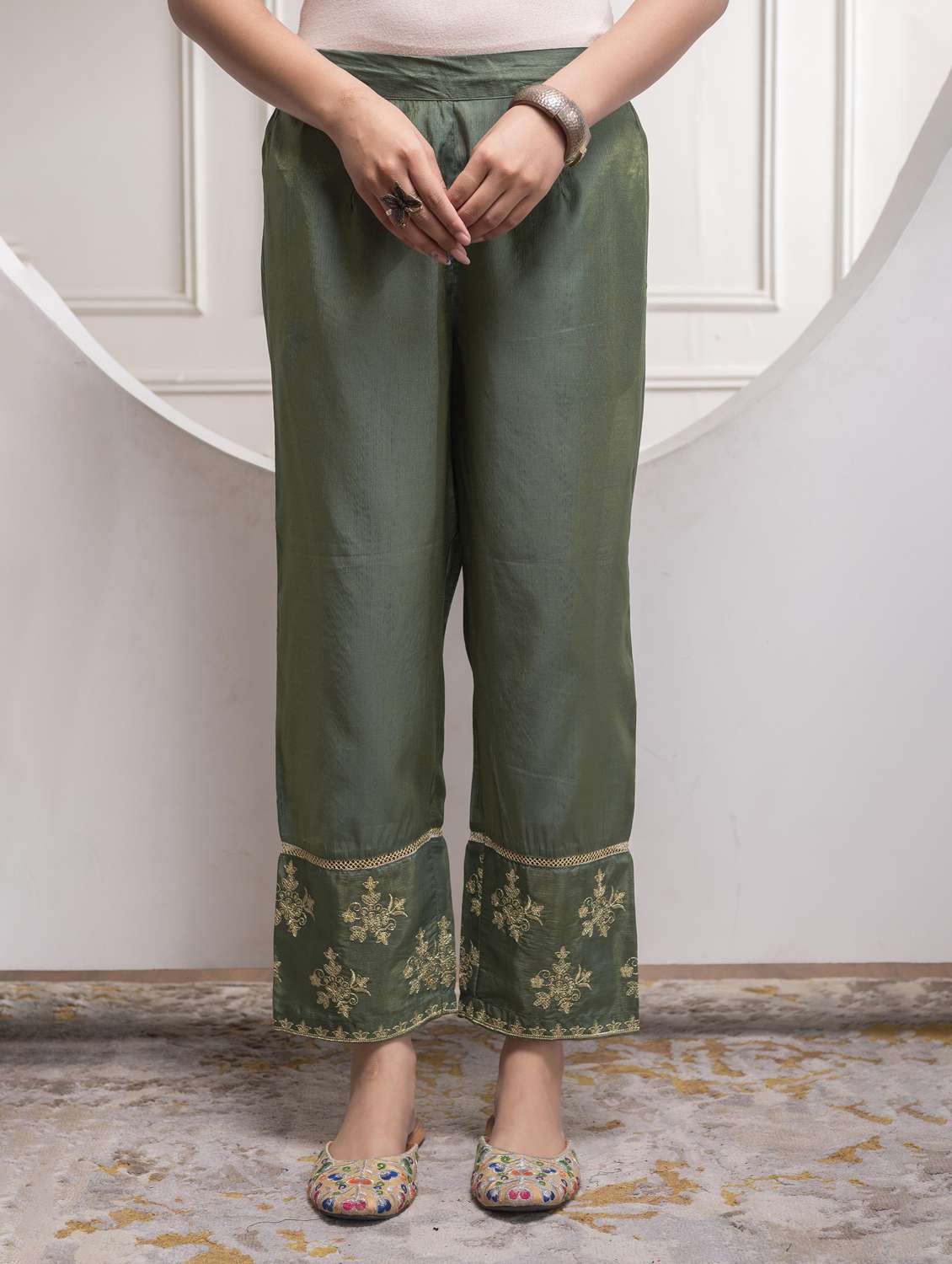 women embroidered long sleeve regular fit ethnic co-ord set - 22183378 -  Standard Image - 4