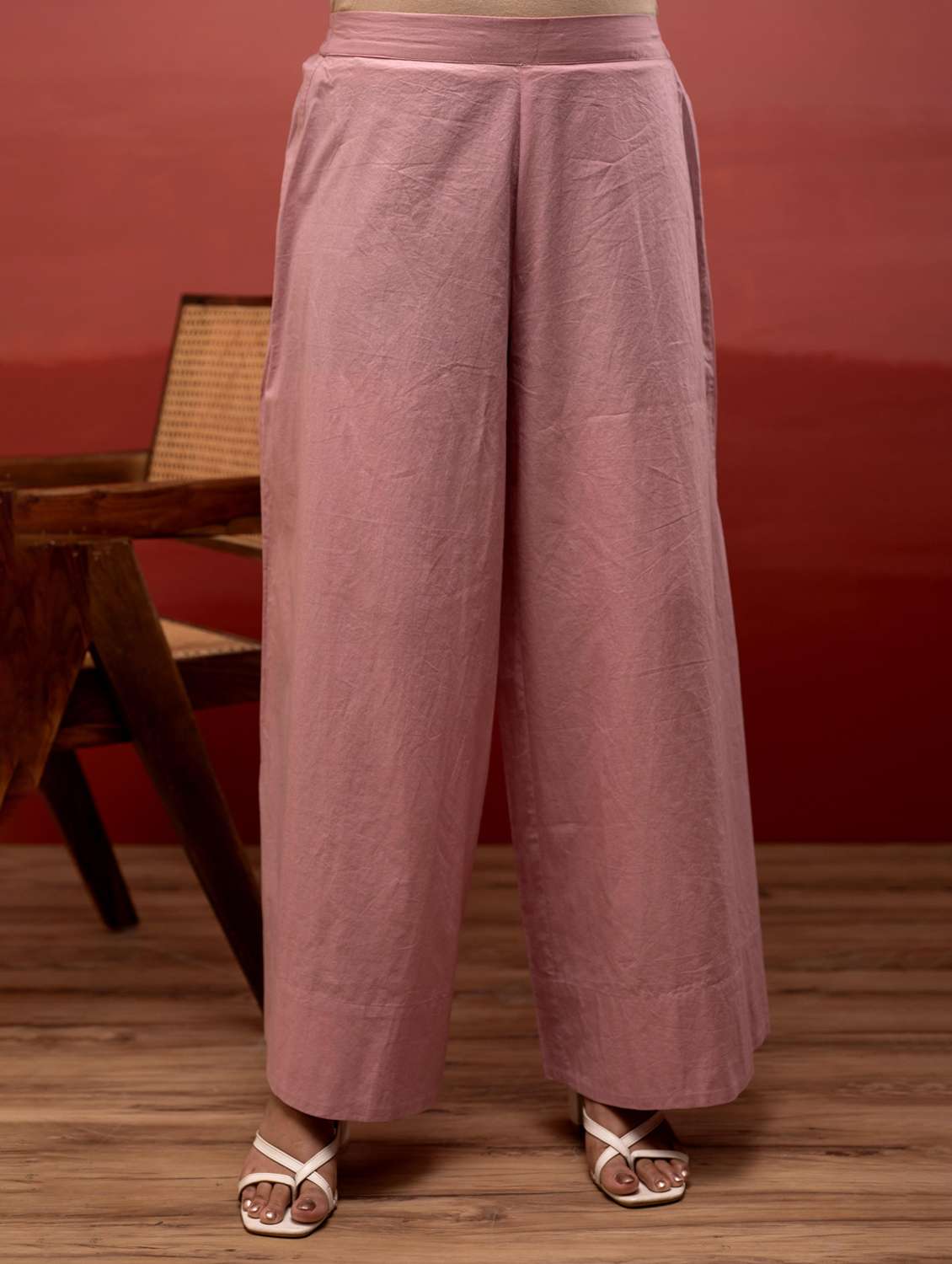 women solid with work three quarter sleeve relaxed fit ethnic co-ord set - 22183385 -  Standard Image - 4