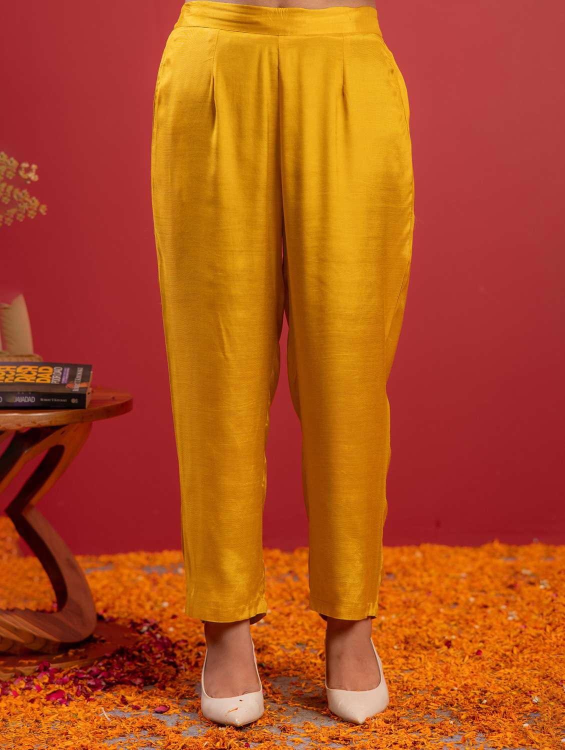 women solid with work three quarter sleeve kurta pant with dupatta set - 22183398 -  Standard Image - 4