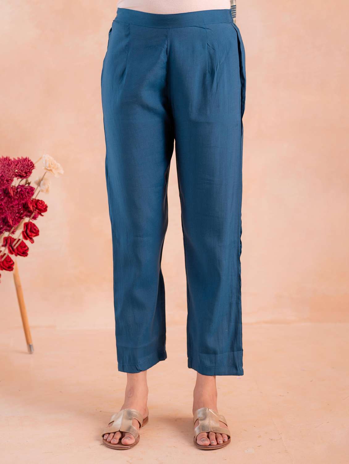 women solid with work three quarter sleeve kurta pant with dupatta set - 22183415 -  Standard Image - 4