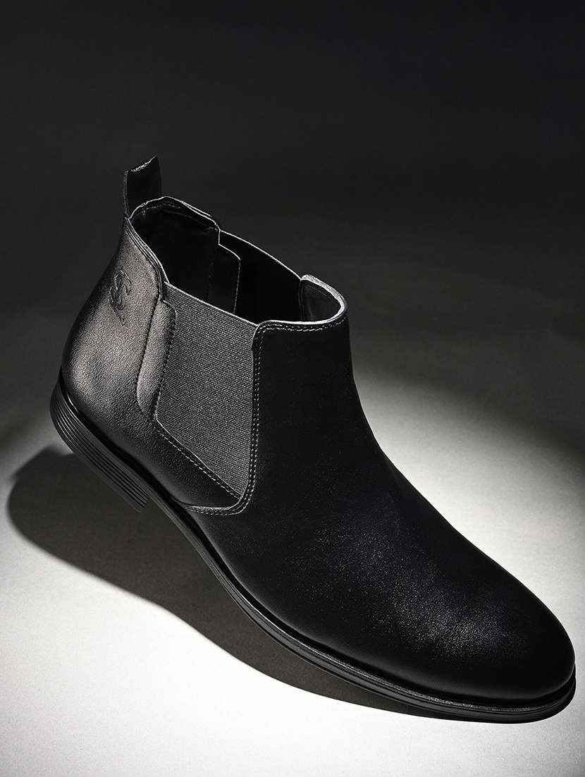 men black slip on boot - 22183442 -  Standard Image - 1