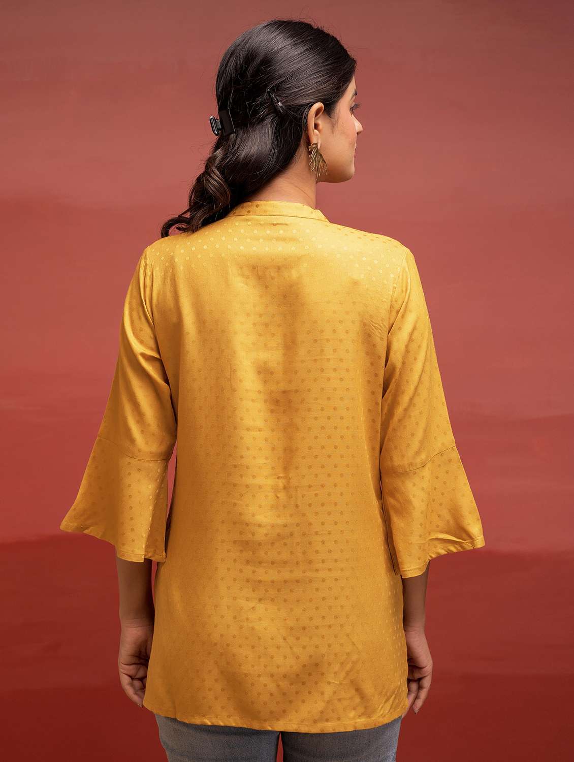 women self designed bell sleeve straight kurti - 22183452 -  Standard Image - 1