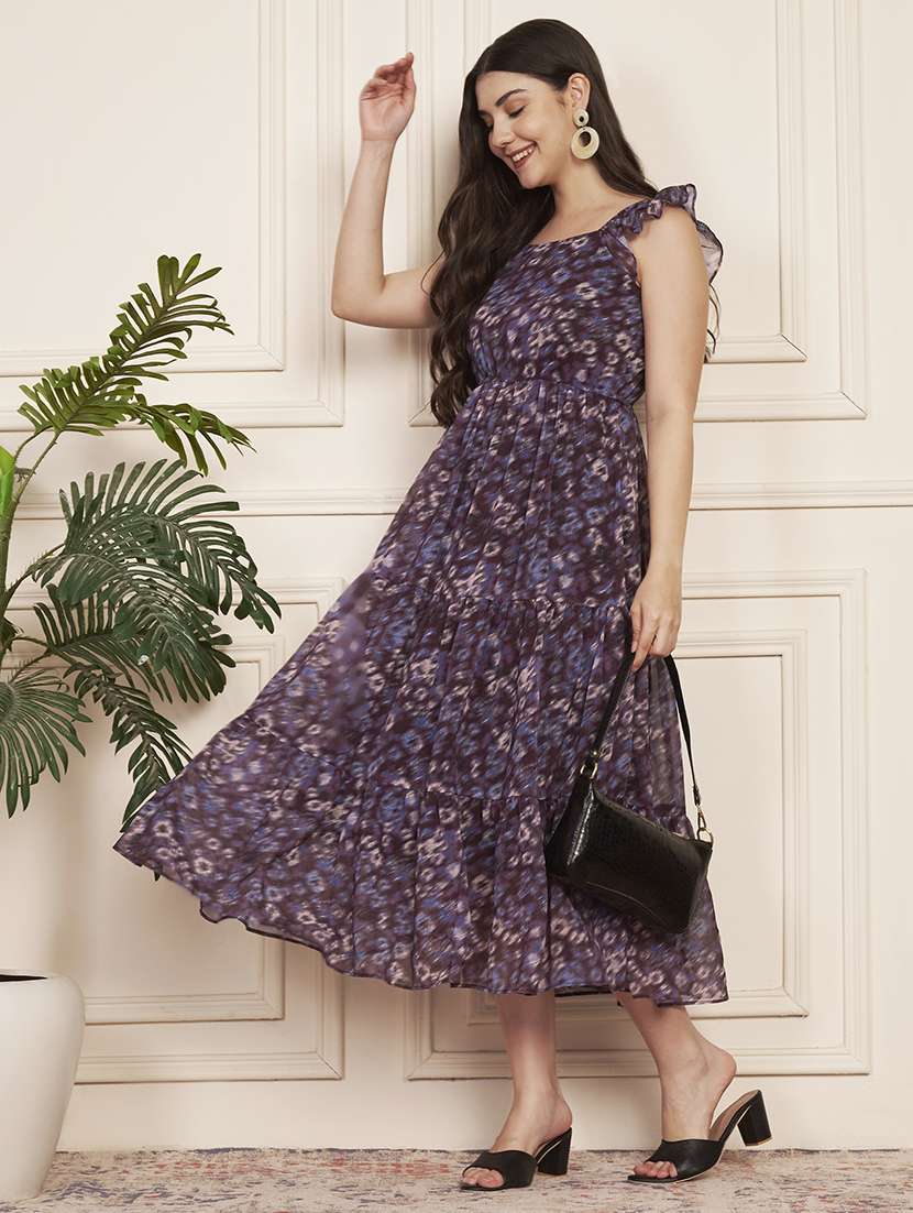women printed sleeveless tiered dress - 22183575 -  Standard Image - 1