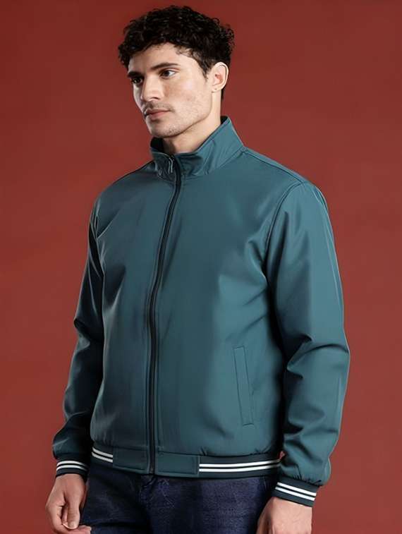 men solid long sleeve bomber jacket - 22183581 -  Standard Image - 1