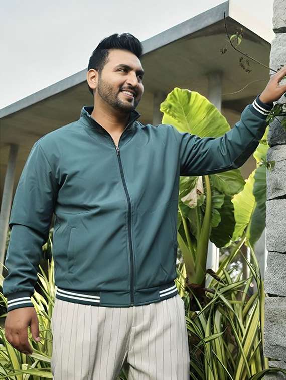 men solid long sleeve bomber jacket - 22183582 -  Standard Image - 1