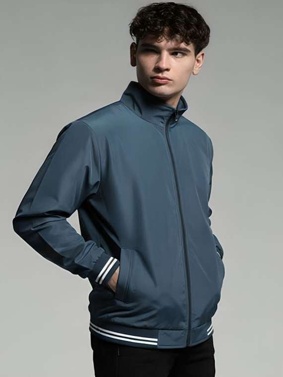 men solid long sleeve bomber jacket - 22183583 -  Standard Image - 1