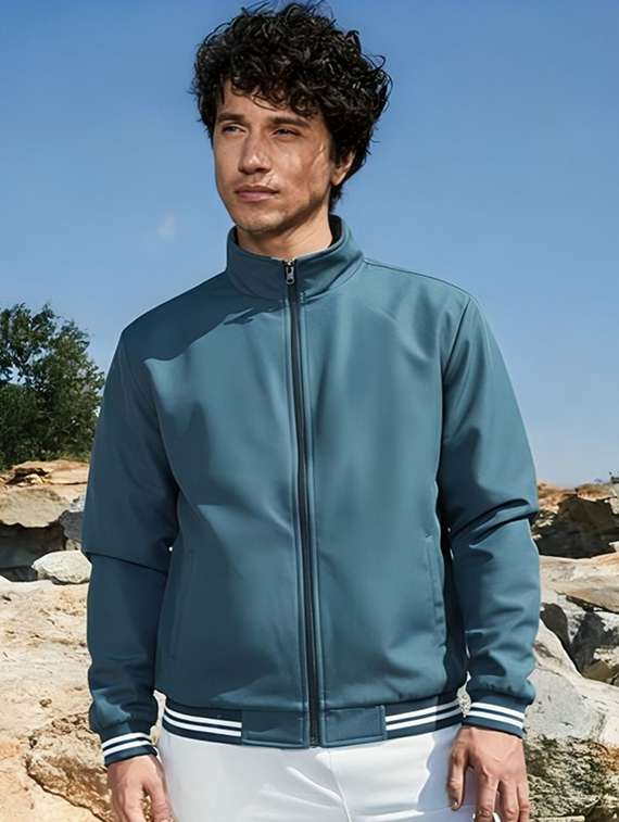 men solid long sleeve bomber jacket - 22183587 -  Standard Image - 1