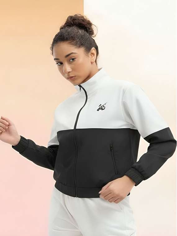 women color blocked long sleeve bomber jacket - 22183624 -  Standard Image - 1