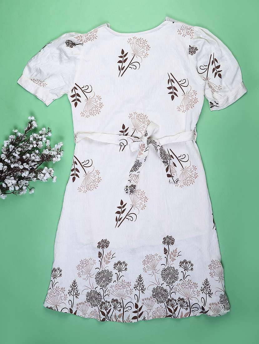 girls printed puff sleeve a-line dress - 22183700 -  Standard Image - 1