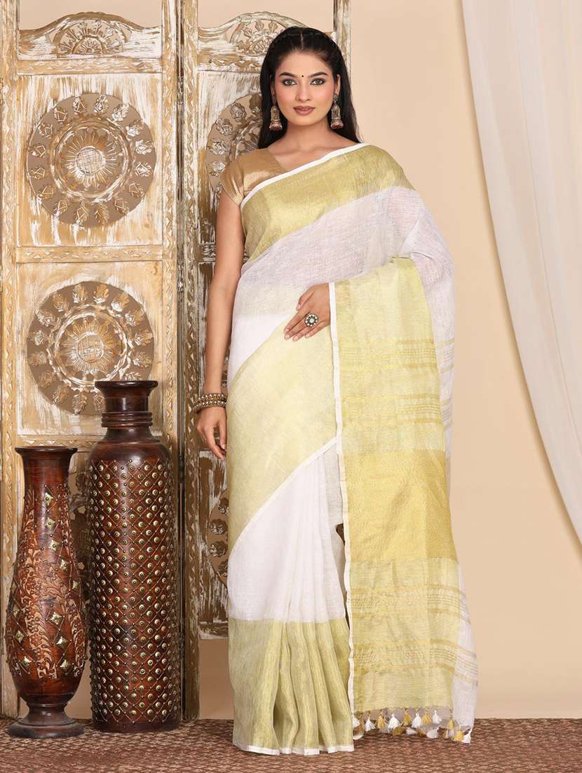 women solid with bordered saree with blouse - 22183742 -  Standard Image - 1