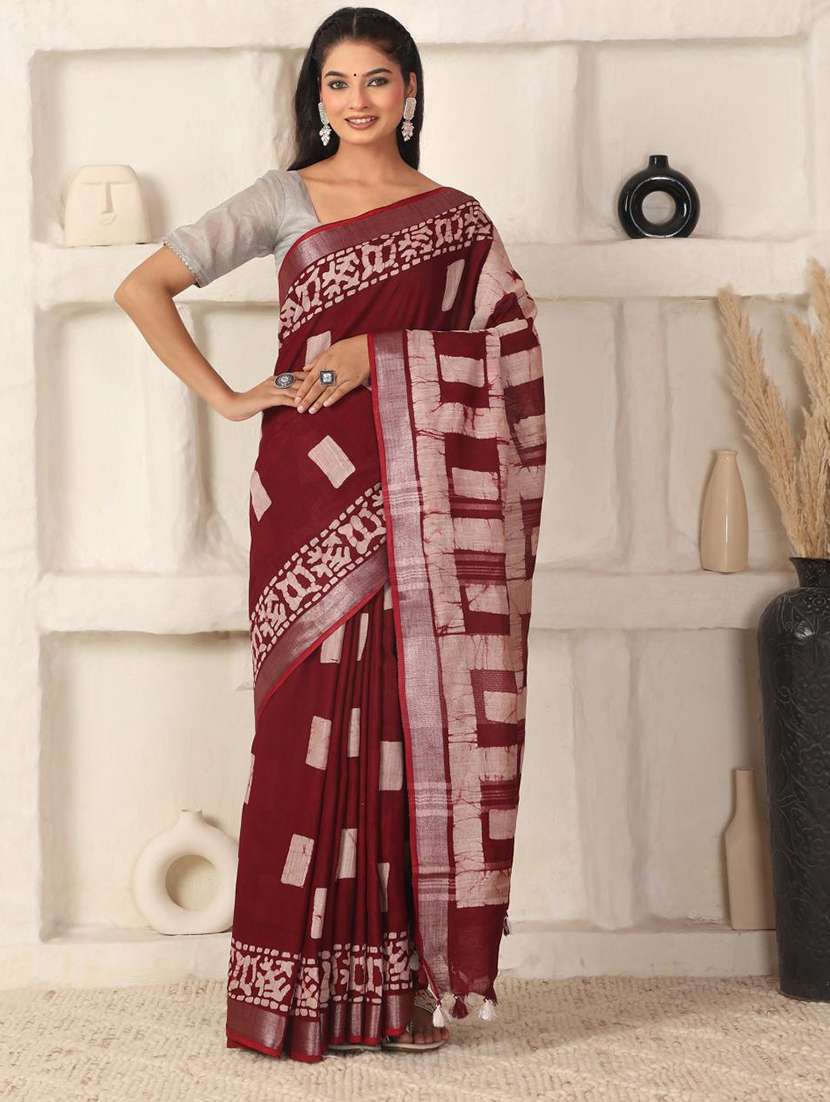 women batik printed saree with blouse - 22183757 -  Standard Image - 1
