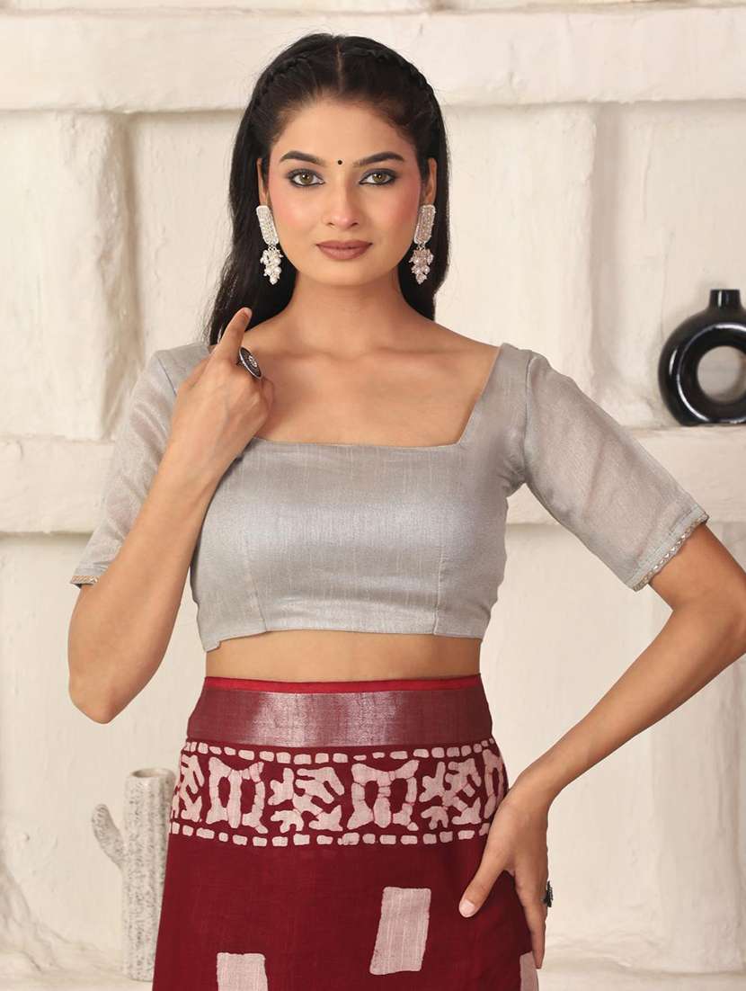 women batik printed saree with blouse - 22183757 -  Standard Image - 6