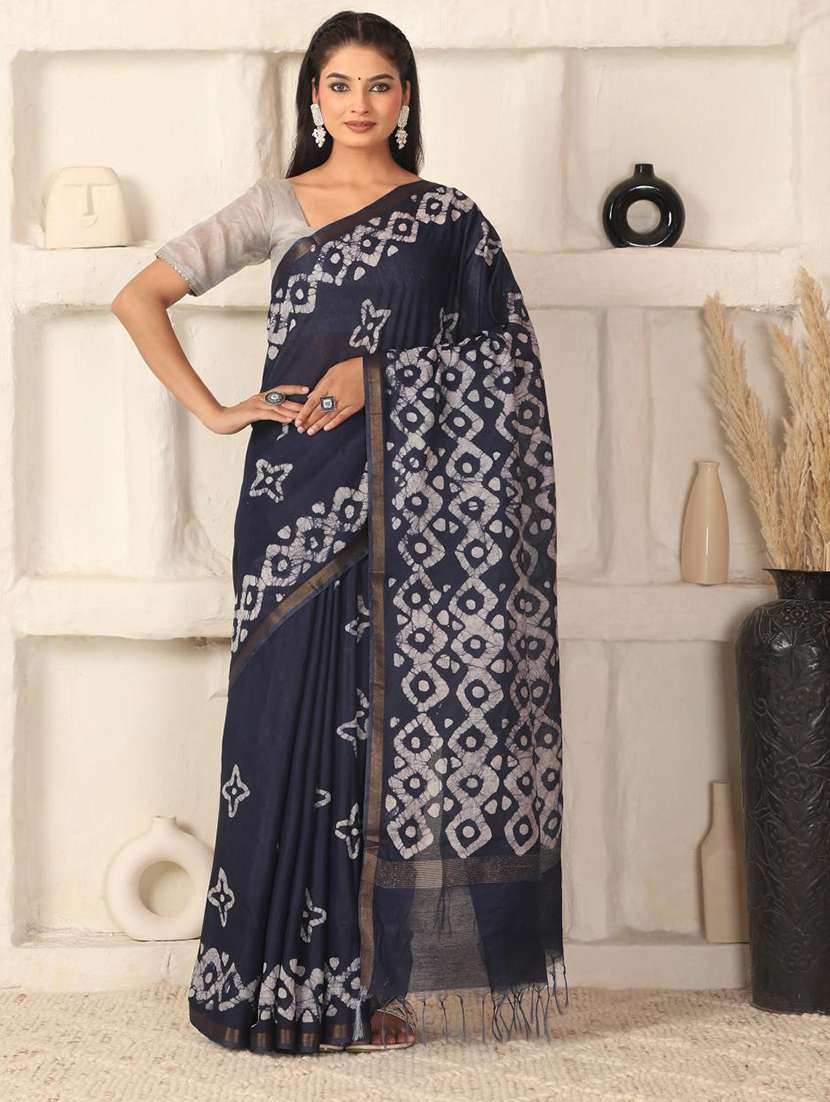 women batik printed saree with blouse - 22183758 -  Standard Image - 1