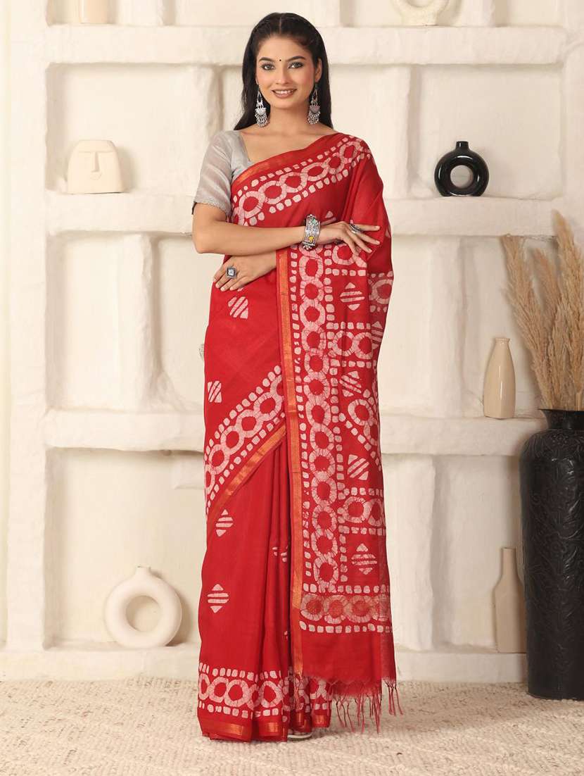 women batik printed saree with blouse