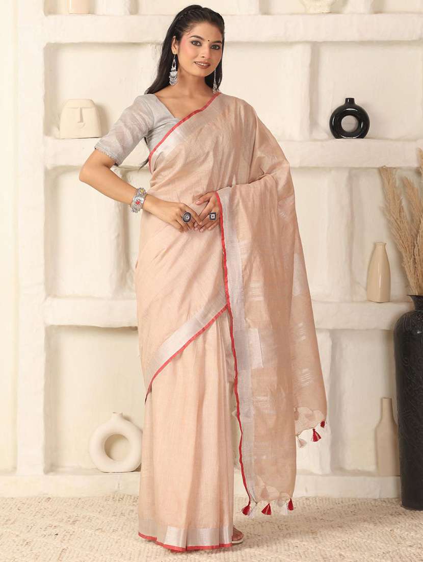 women solid with bordered saree with blouse - 22183764 -  Standard Image - 1