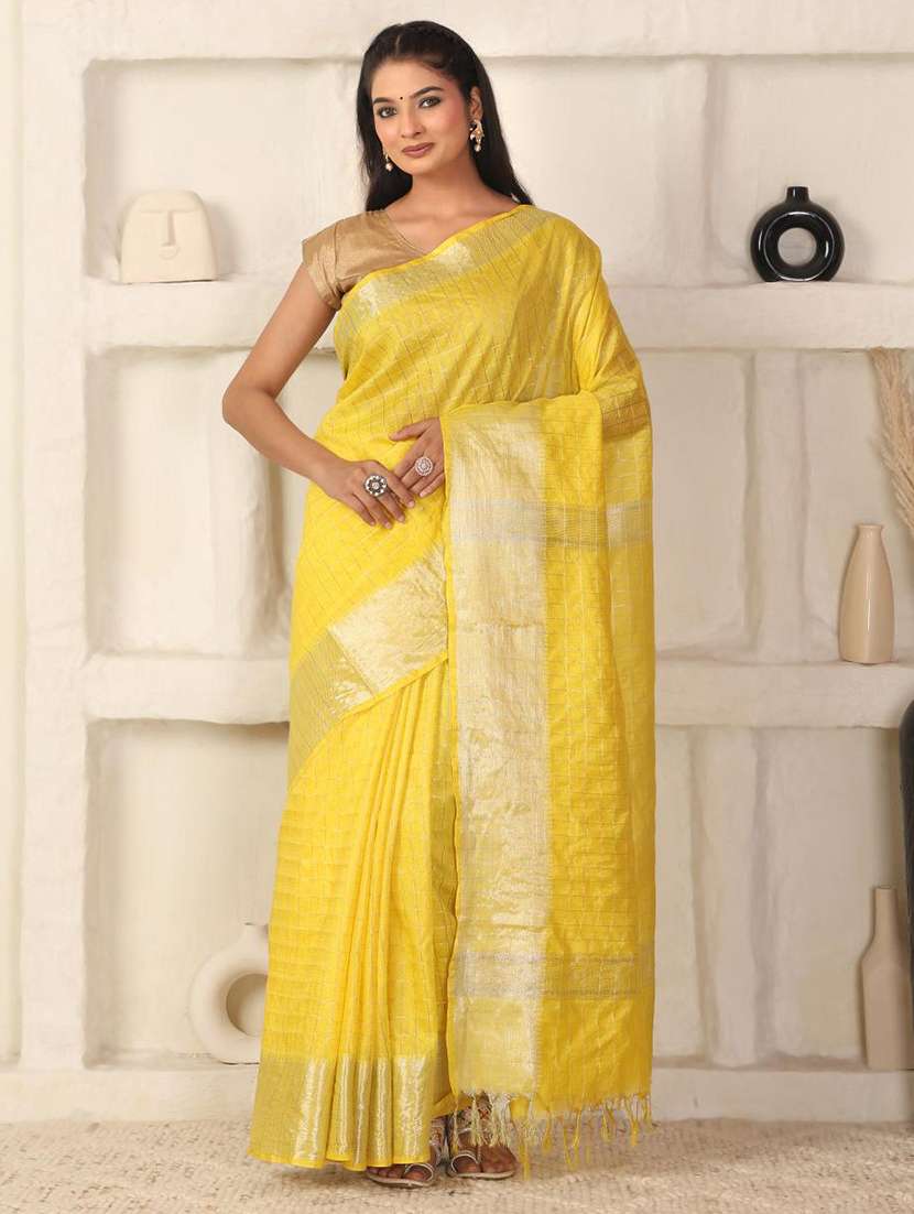 women solid with bordered saree with blouse - 22183770 -  Standard Image - 1