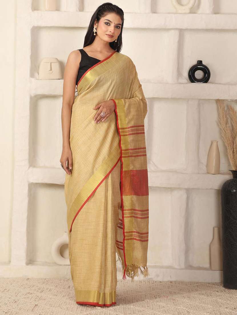 women solid with bordered saree with blouse - 22183775 -  Standard Image - 1