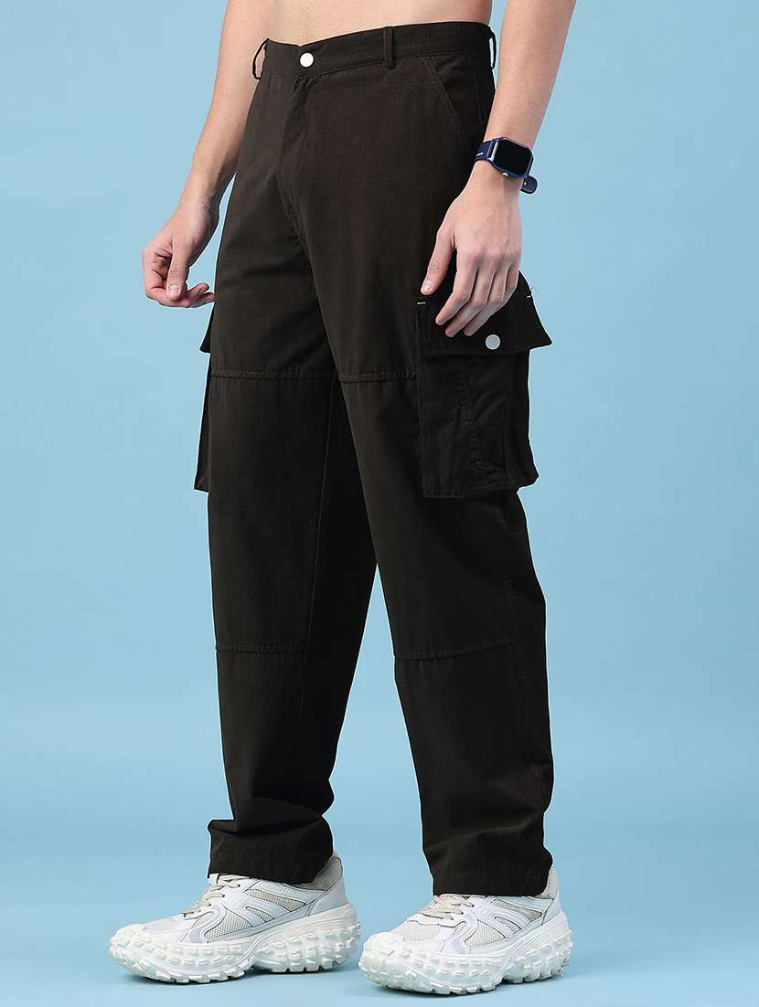 men solid mid rise cargo - 22183841 -  Standard Image - 1