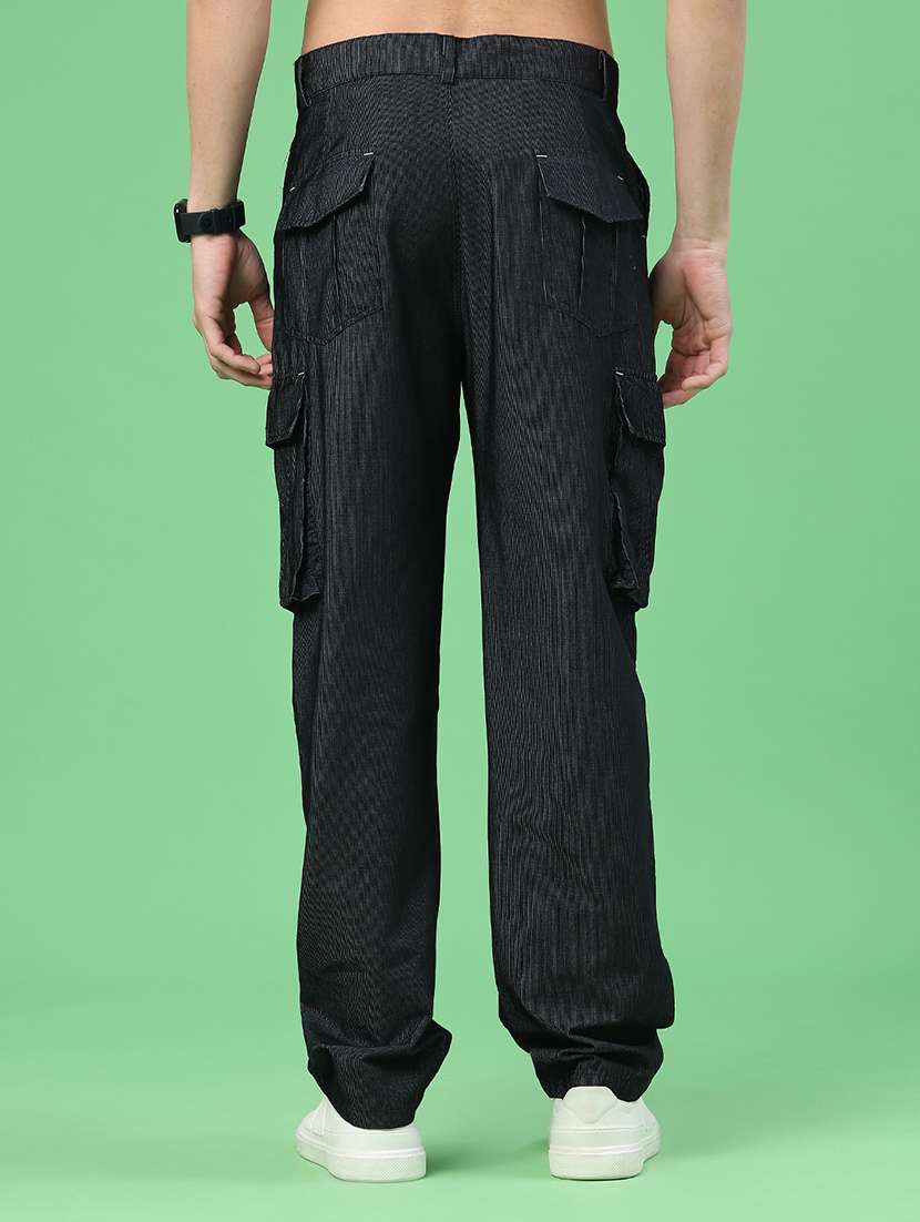 men textured mid rise relaxed fit cargo - 22183843 -  Standard Image - 4