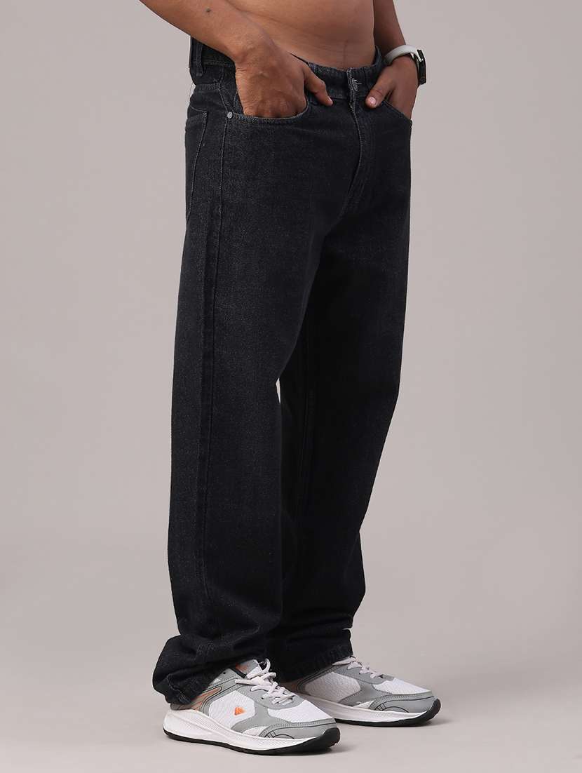 men plain mid rise full length relaxed fit jeans - 22183879 -  Standard Image - 1
