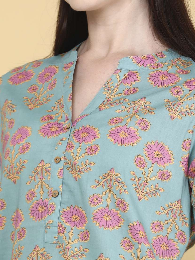 women printed cotton straight kurta - 22183903 -  Standard Image - 1