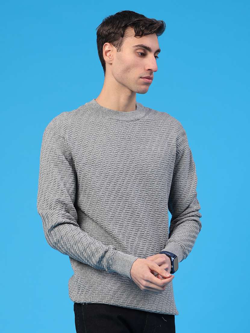 men self design long sleeve regular fit pullover - 22183905 -  Standard Image - 1