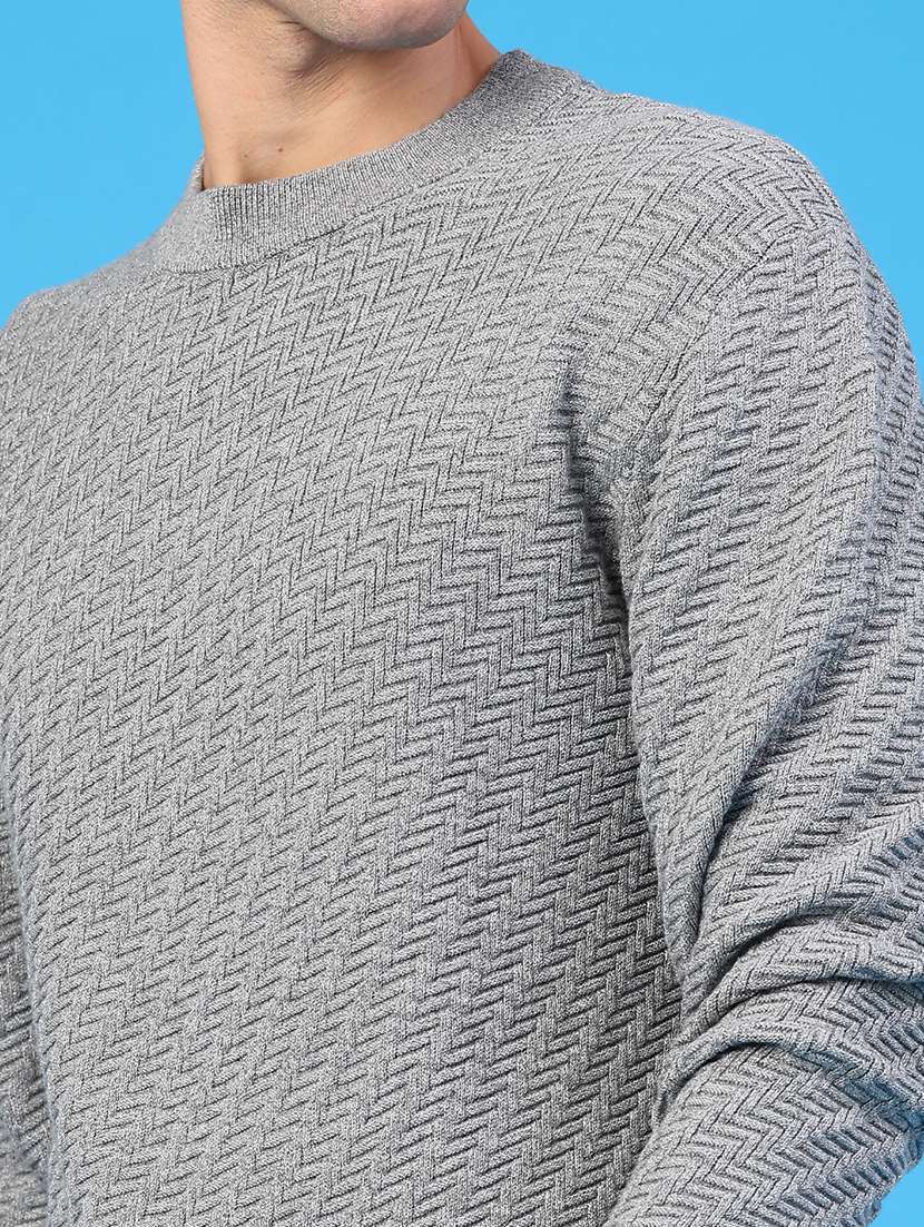 men self design long sleeve regular fit pullover - 22183905 -  Standard Image - 4