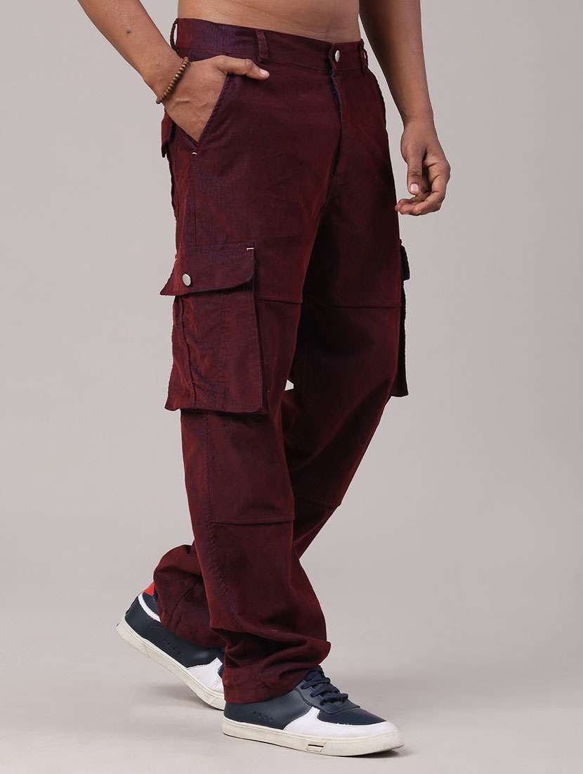 men solid mid rise relaxed fit cargo - 22183929 -  Standard Image - 1