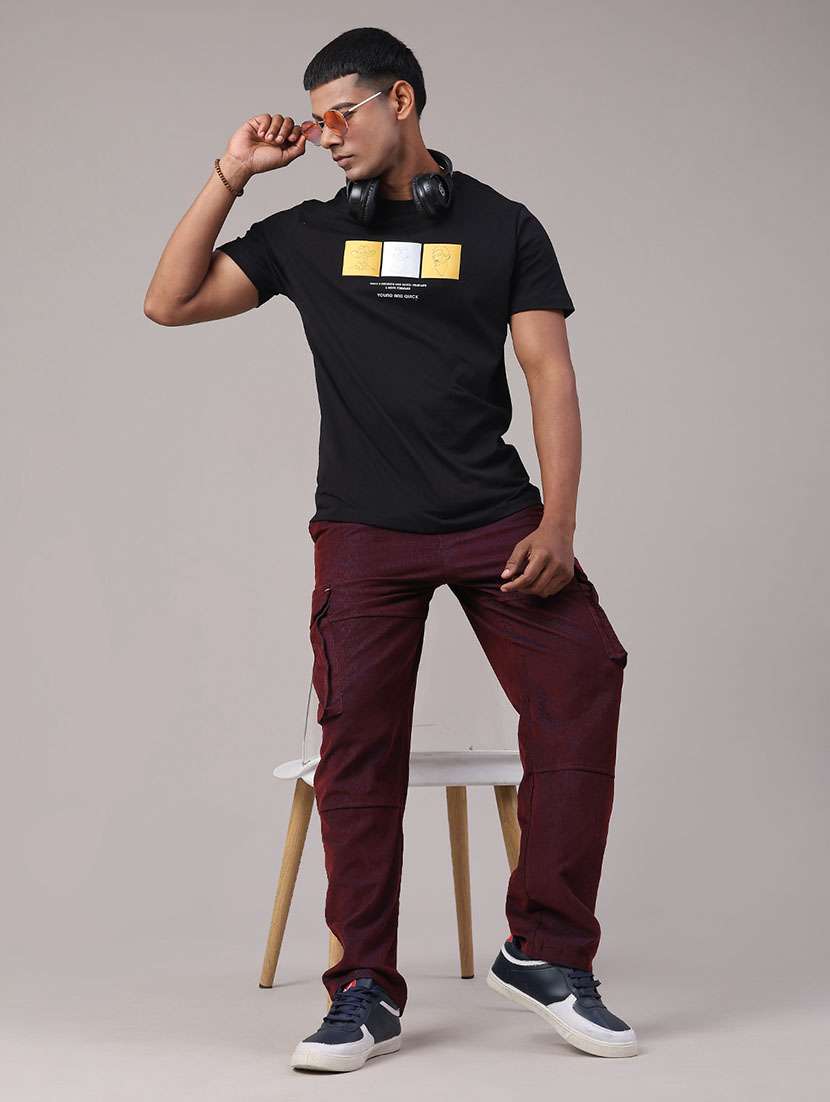 men solid mid rise relaxed fit cargo - 22183929 -  Standard Image - 4