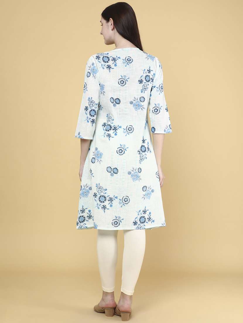 women printed cotton a-line kurta - 22183944 -  Standard Image - 4